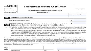 IRS Form 8453-EG walkthrough (E-file Declaration for Forms 709 and 709-NA)