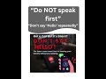 “Do NOT speak first” 1