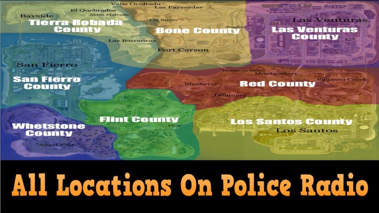 GTA San Andreas All Locations Revealed On Police Radio YouTube 