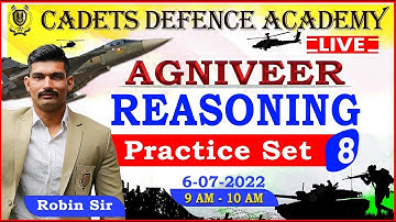 Reasoning |  Practice Set - 8 | Robin Tomar Sir | Cadets Defence Academy