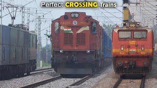 Perfect CROSSING #trains 15 | Freight Train CROSSING Super Fast & Express Trains | Indian Railways