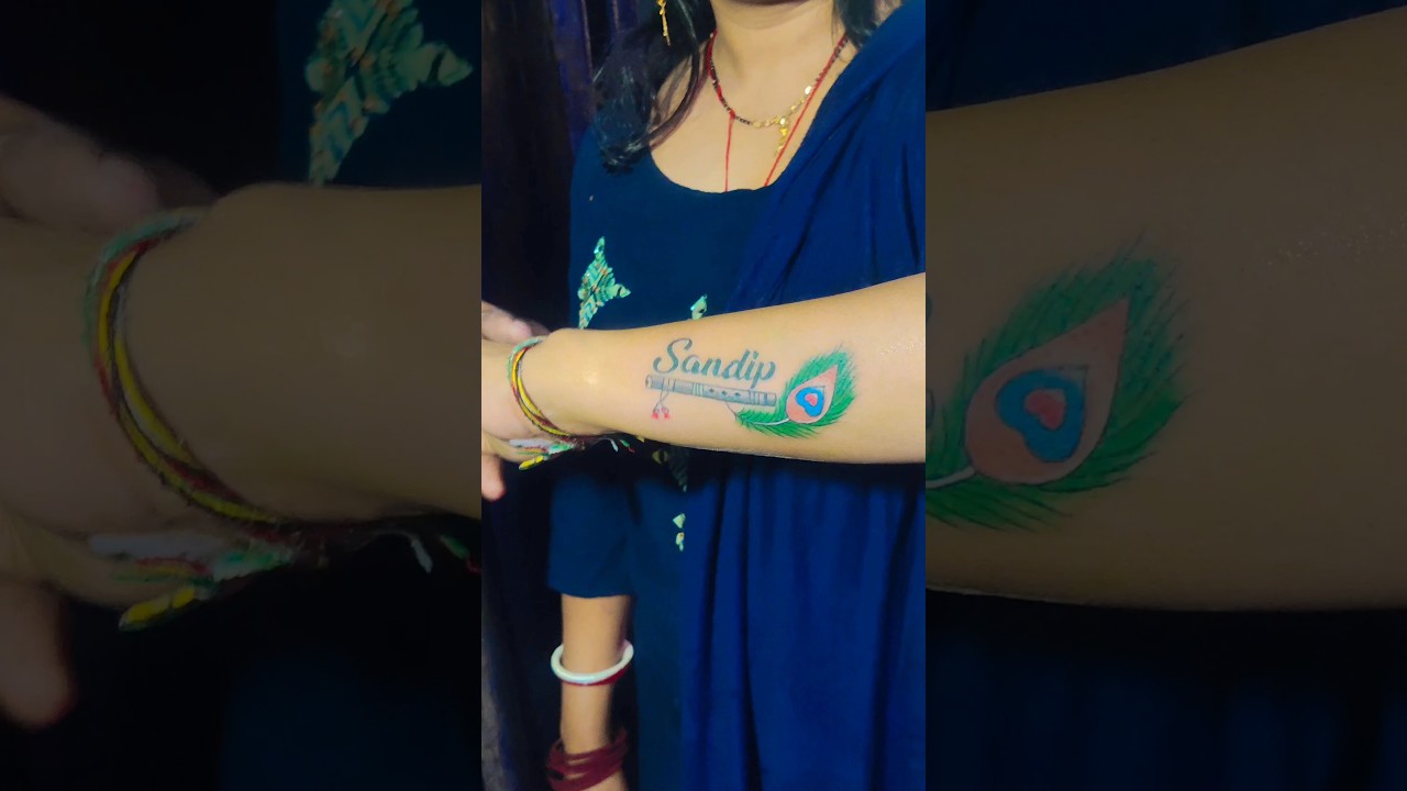 Shri radhe fluet tattoo Done @double_dragon_tattooz | Krishna tattoo, Tattoo  designs wrist, Tattoos