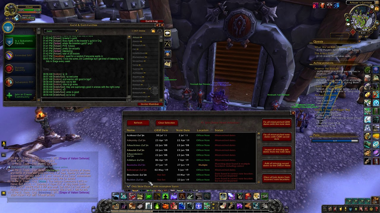 Guild Roster Manager Guild Roster Manager - 1.56 feature update - Advanced Join Date Tool ...