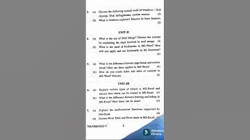 bsc.1st semester, previous question paper of PC software kuk university examination of 2022#bsc