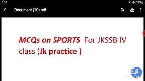 Top 20 MCQs on sports , for jkssb IV class posts , important Questions