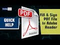 Fill and sign PDF forms in Adobe Reader