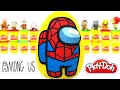 Huevo Sorpresa Gigante de Among Us Spiderman en  Español Latino de Plastilina Play Doh