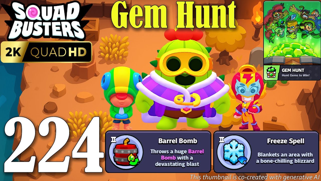 Squad Busters - Walkthrough Gameplay Part 224 - Spike, Leon, Max - Gem Hunt