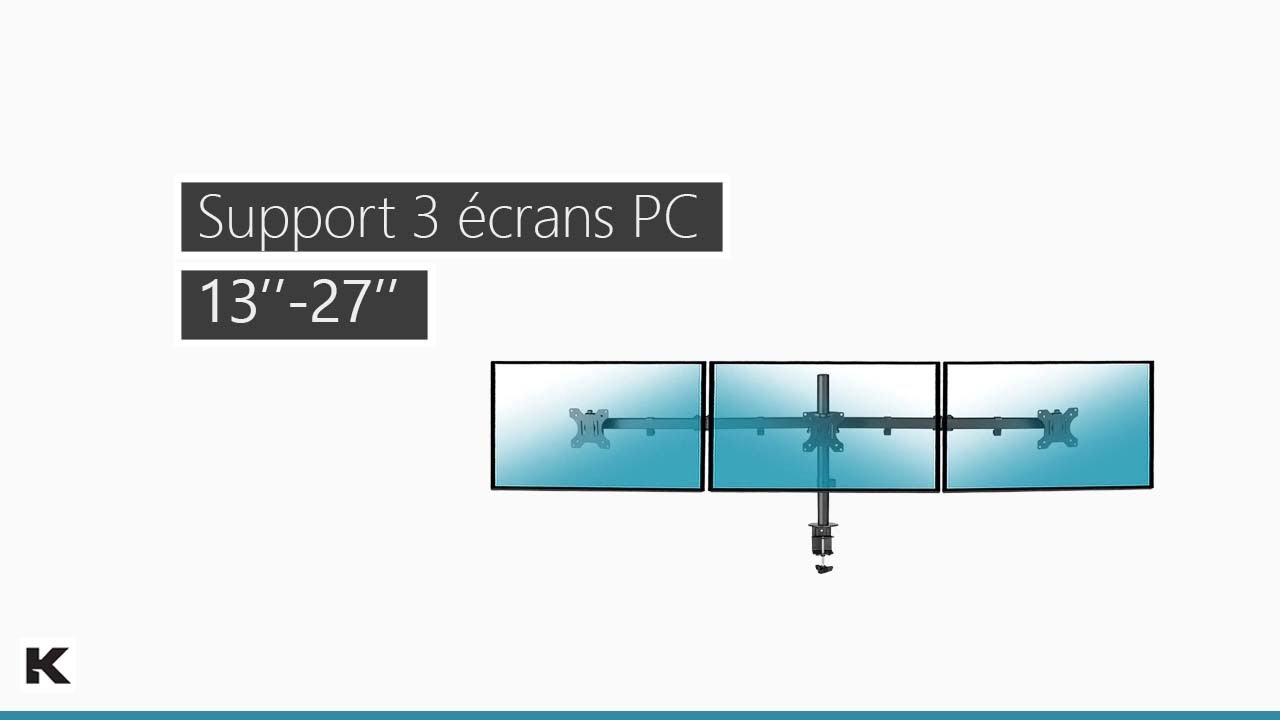 Support bureau 3 écrans PC 13''-27'', 015-1623