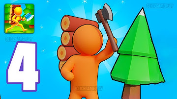 Lumberjack - Wood Cutting Gameplay Walkthrough Part 4 - Tutorial Cutting Wood (Android,iOS)