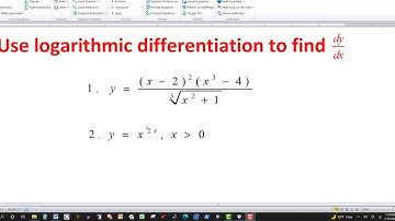 Use Logarithmic Differentiation to Find the Derivative of y