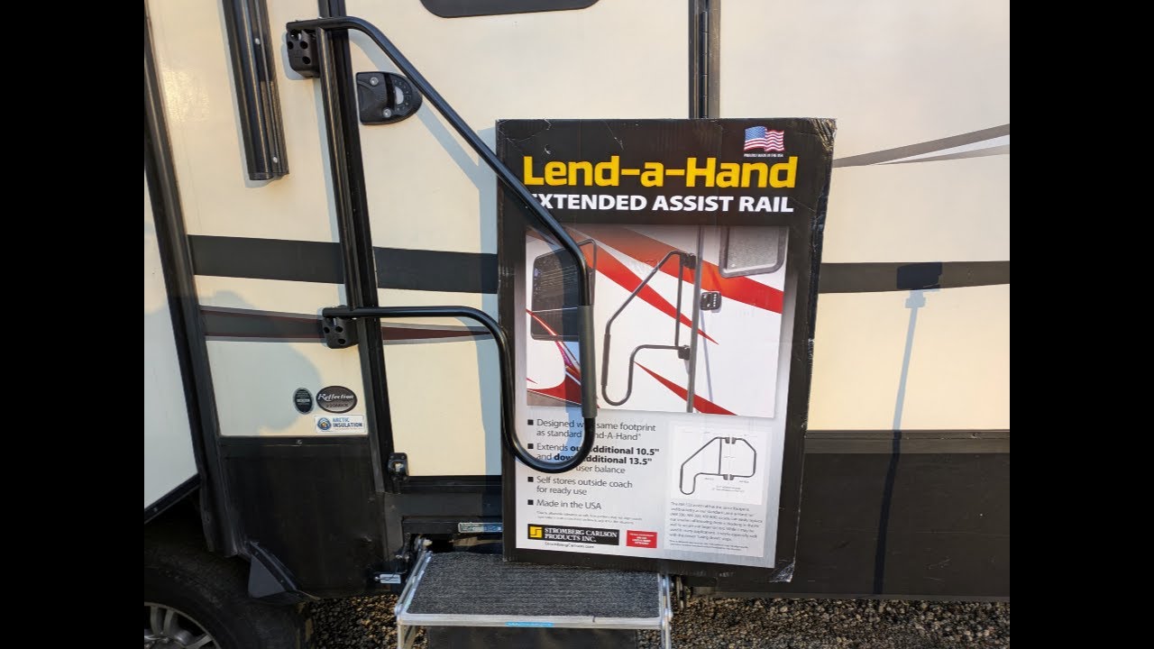 Installing a Stromberg Carlson Extended Assist Rail on our Grand Design MKS320
