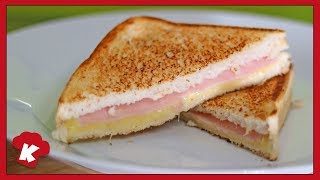 RECETA DE SANDWICH MIXTO A LA PLANCHA o A LA SARTEN CASERO | EL SANDWICH PERFECTO DE YORK Y QUESO