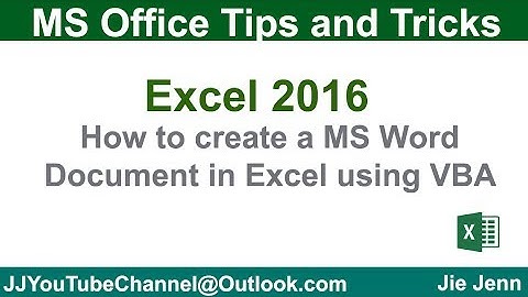 Create Word Document using Excel VBA | Excel VBA Tutorial