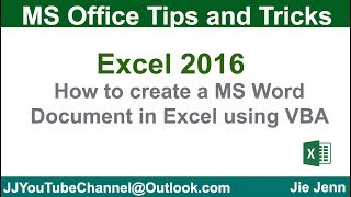 Create Word Document using Excel VBA | Excel VBA Tutorial
