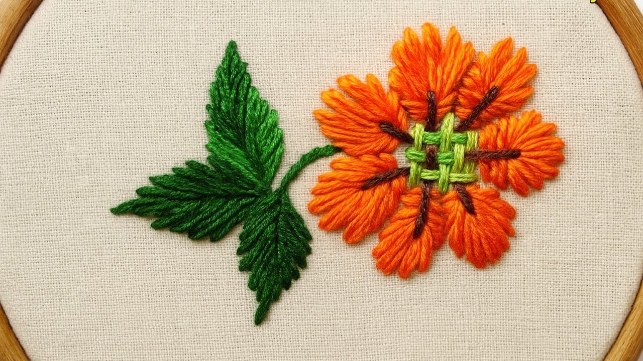 Latest &Easy flower Design Embroidery||Hand Embroidery||Embroidery design||Handcrafted