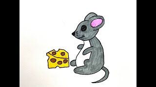 كيف ترسم فأر خطوة بخطوة -Mouse drawing