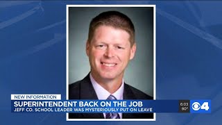 Jefferson County superintendent back on the job