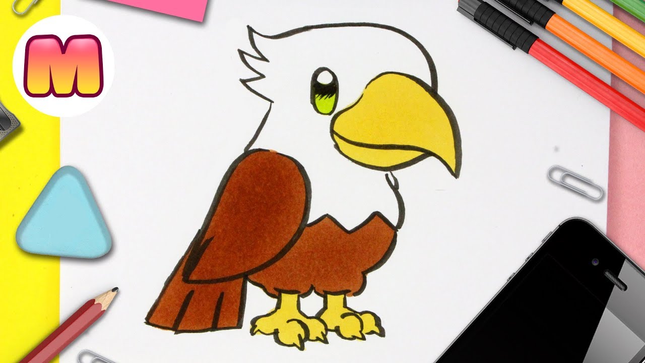 COMO DIBUJAR UN AGUILA KAWAII - dibujos kawaii faciles - Aprender a dibujar  animales kawaii - YouTube