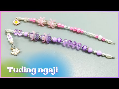 Membuat tuding ngaji dari Mutiara Sintetis dan Cristal ceko | DIY souvenir ramadan sendiri