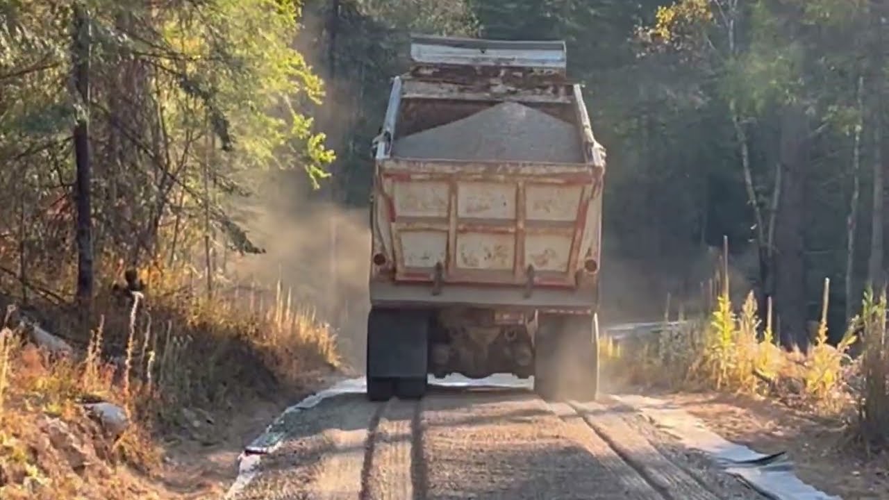 September 2024: Clearing Trees, grading driveway and graveling 