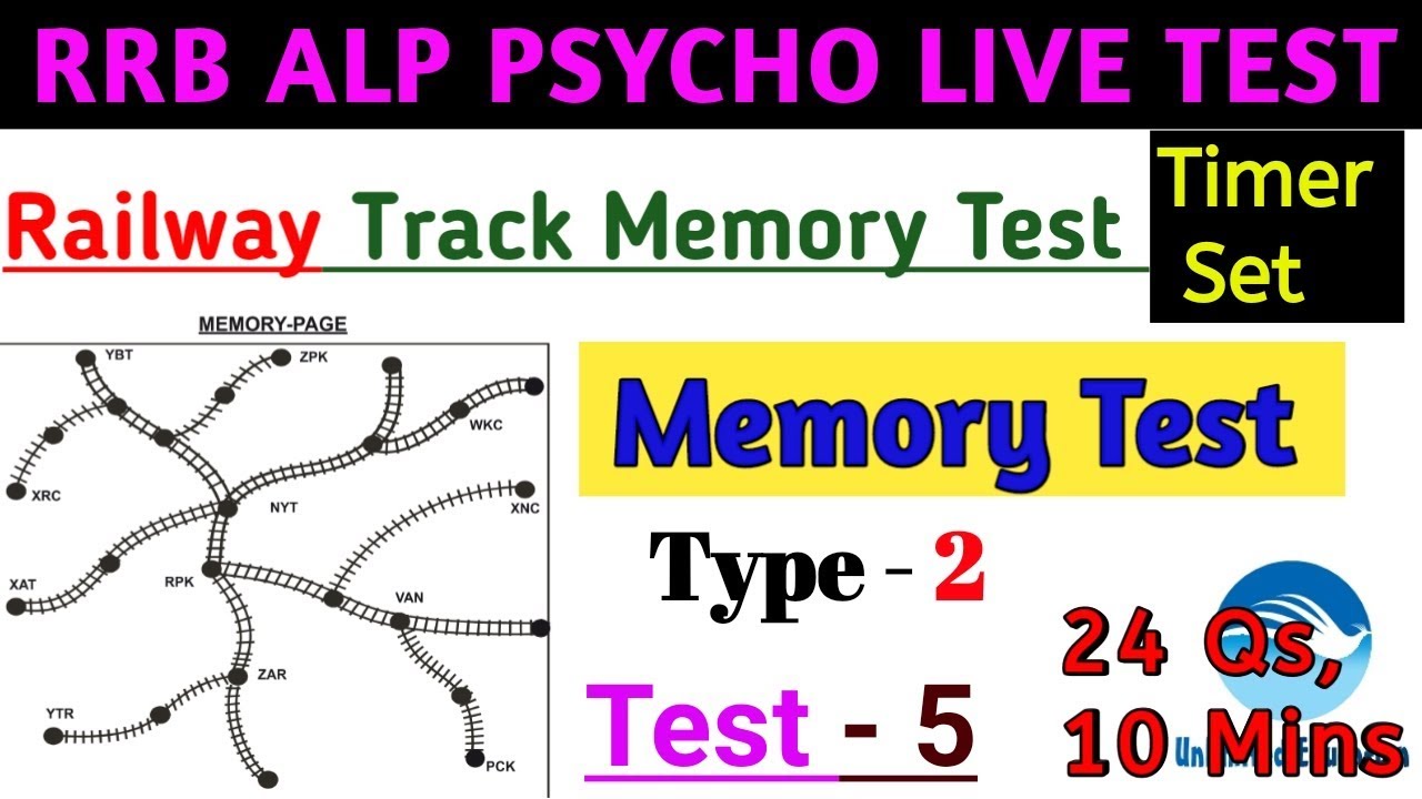 ONLINE TEST For ALP PSYCHO RAILWAY TRACK MEMORY TEST LIVE TEST 5 RRB ALP PSYCHO APTITUDE