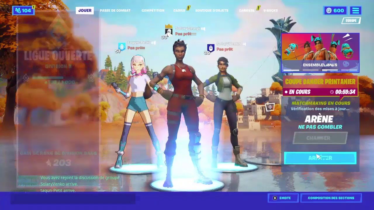 On augement neaux points arène avec un amis