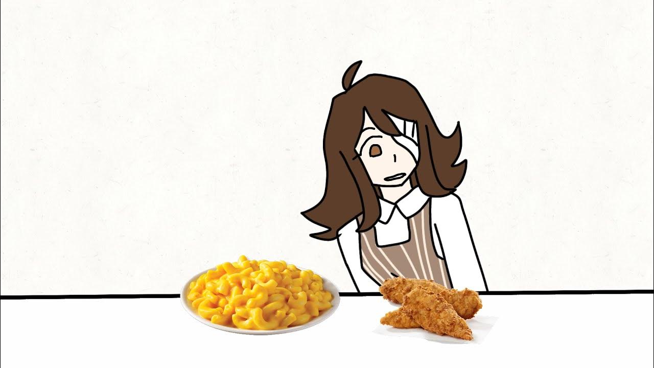 Macaroni with the chicken strips meme YouTube