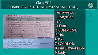 Full Class VIII Computer/Understanding HTML Objectives Questions/Answers Update