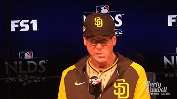 Bob Melvin discusses the Padres 5-3 loss to the Dodgers in game 1 of the NLDS