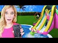 LAST TO DROP Wins iPhone on Inflatable Water Slide in Backyard! (Game Master Spy in Real Life)