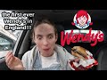 British girl tries WENDYS for the first time VLOG