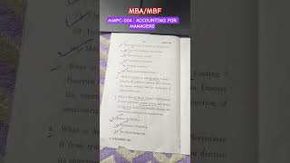 #ignou MBA / MBF | MMPC-004 : Accounting For Manages #pyq #paper #mba #exam #mmpc #latest #important