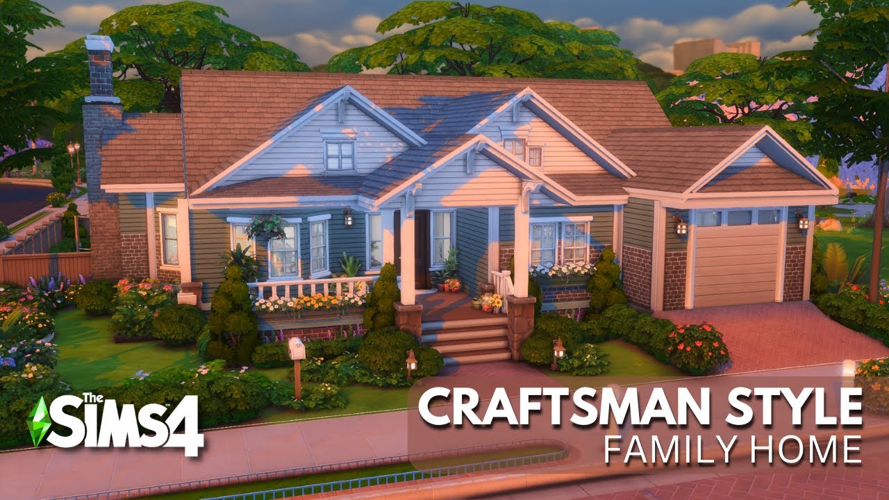 Craftsman Style Family Home Stop Motion Build in the Sims 4 | No CC ...
