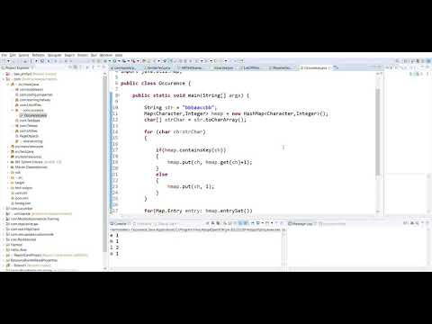 Count a character number of occurrence using Hash Map