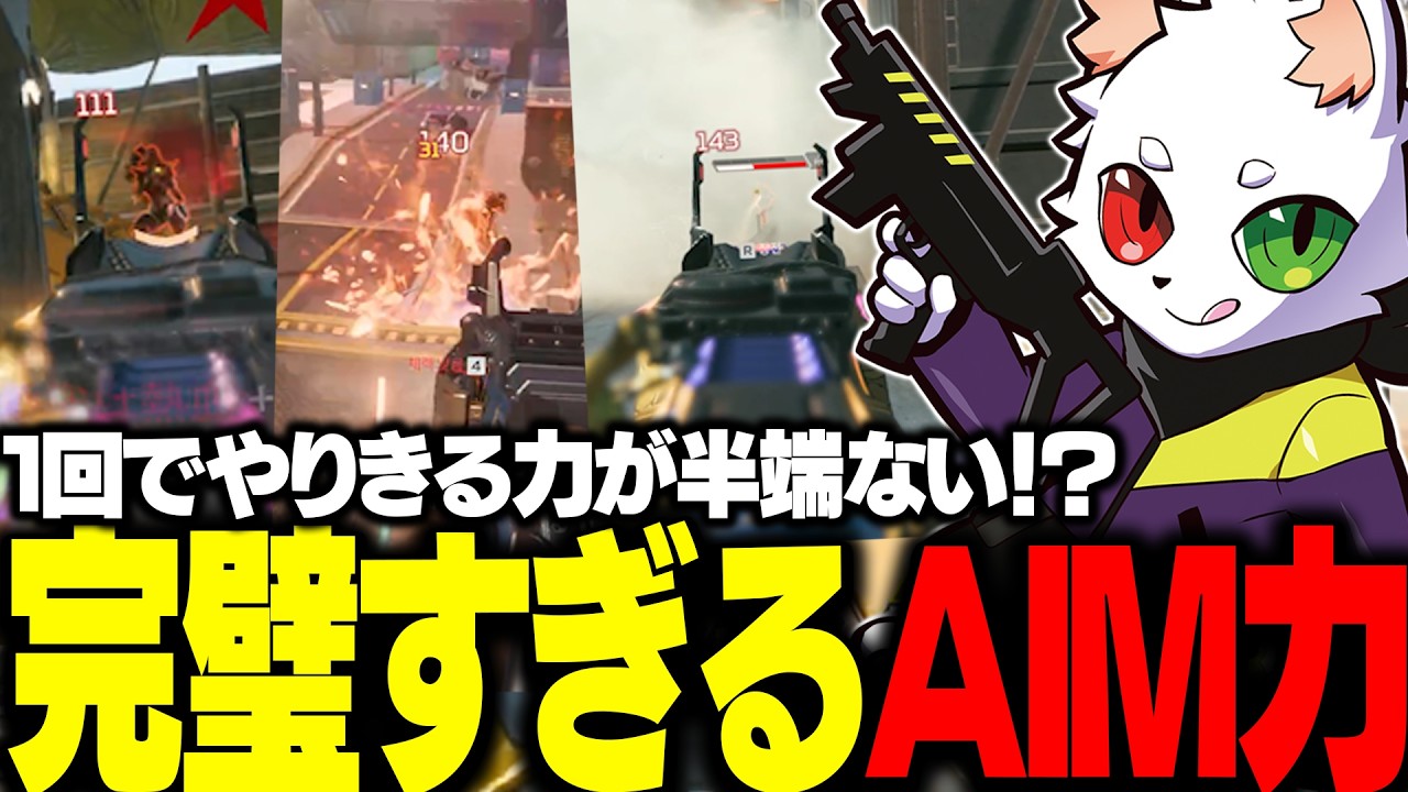 １回で倒しきる個人力が半端ない！？APEXを完全に理解した男のAIM力がヤバすぎた【APEX】