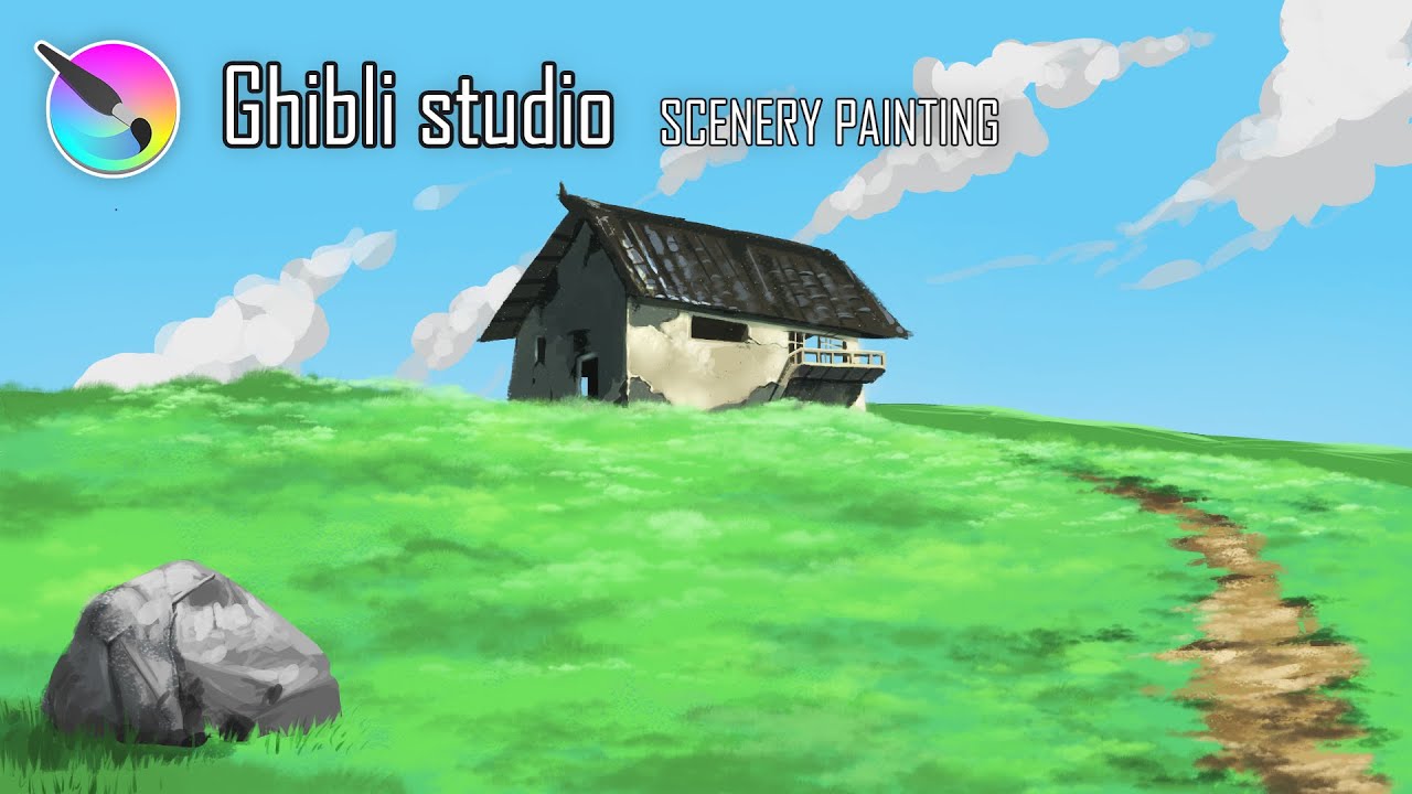 Ghibli studio scenery painting | 