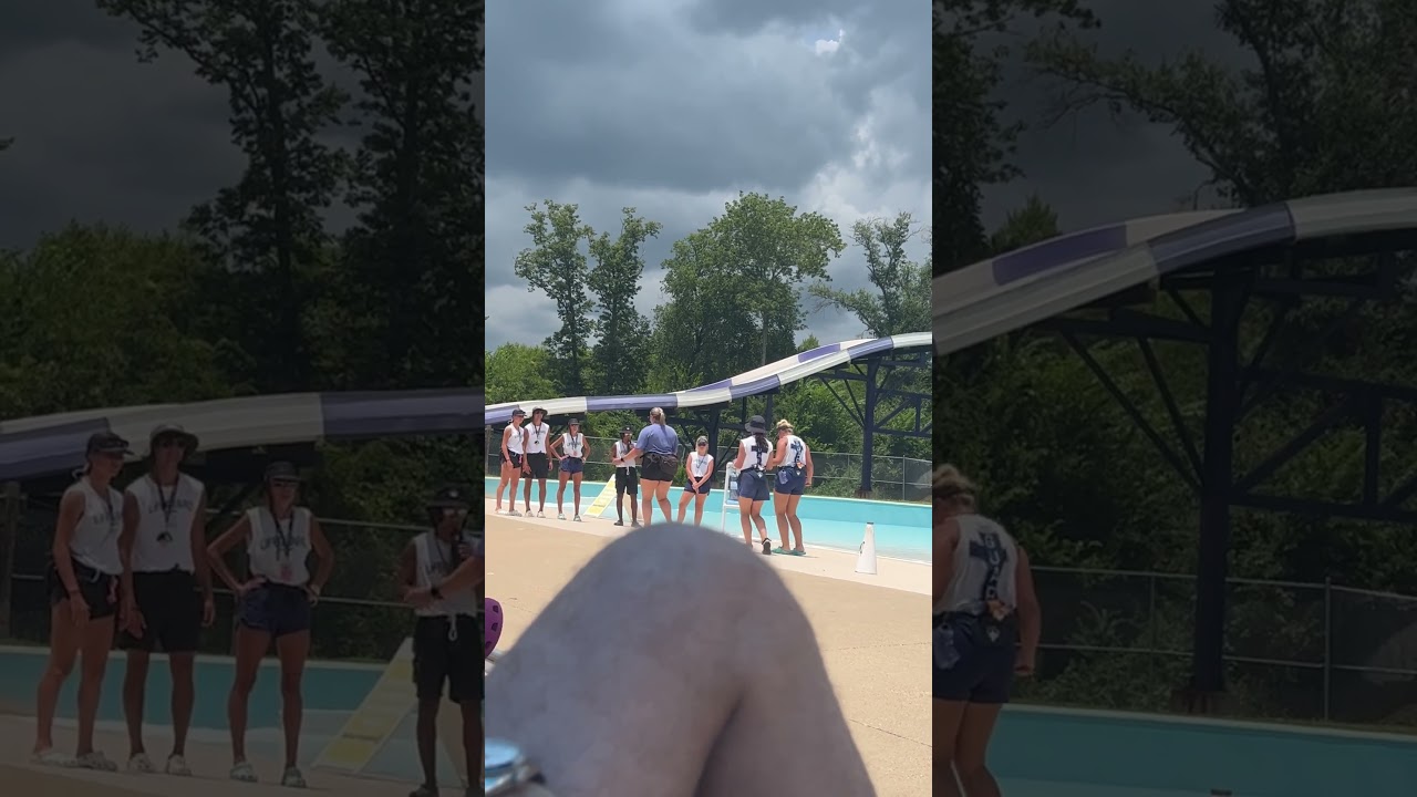 Lifeguards dancing at splash kingdom 