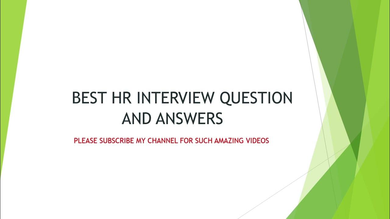freshers HR round interview questions and answer interview question YouTube