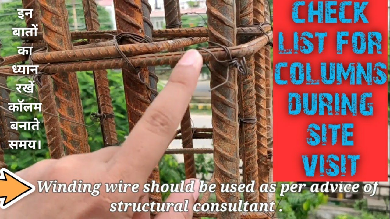 IMPORTANT Points that should be checked before pouring COLUMNS.