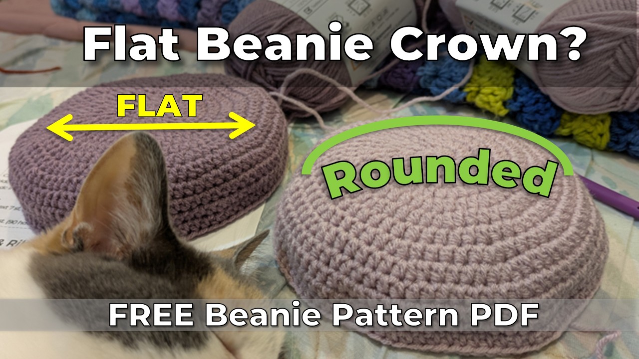 Flat Beanie Crown? Fix It + Get a Rounded Crochet Hat (Beginner HDC ...
