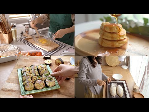 볼수록 힐링되는 요리영상 모음🥞 | 수플레 팬케이크, 에그롤, 챠플 샌드위치 soothing cooking video collection