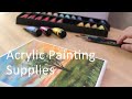 My acrylic painting supplies for beginners / Material description