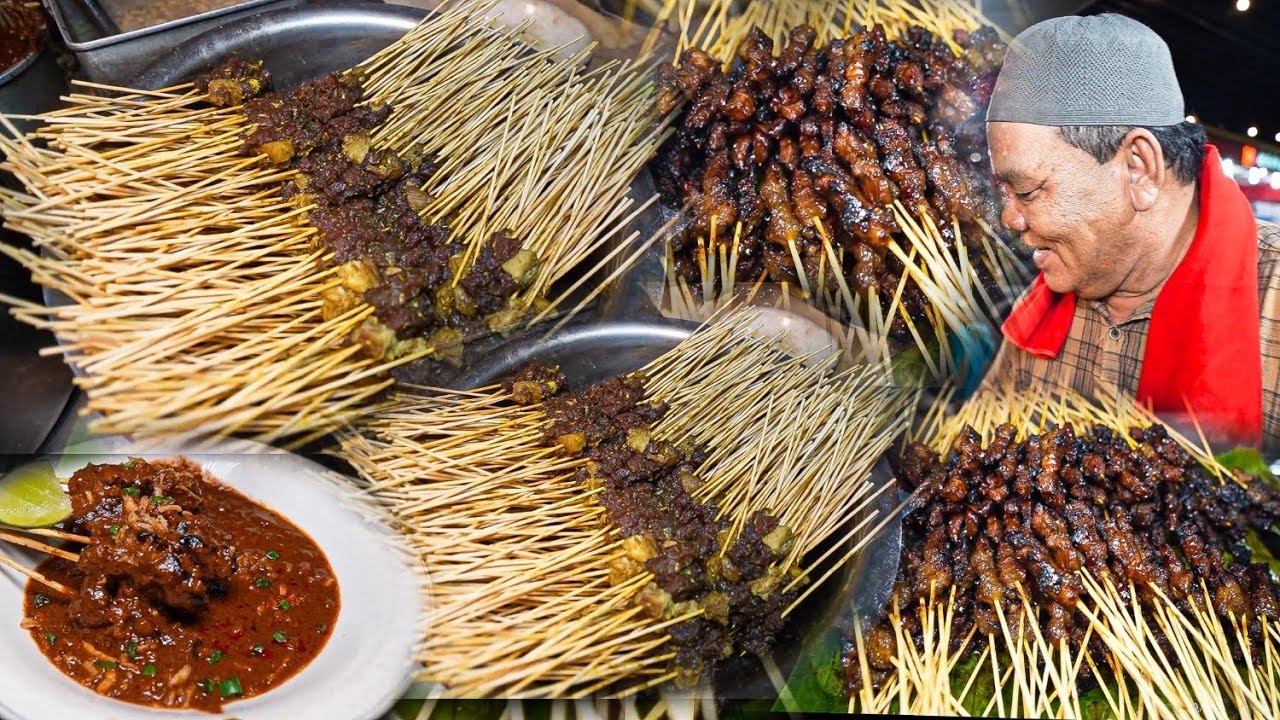 PAKE KUAH! SATE YAH DIN SEMALEM BISA LUDES RIBUAN TUSUK! BERBASKOM BASKOM SATE! SATE MATANG ACEH