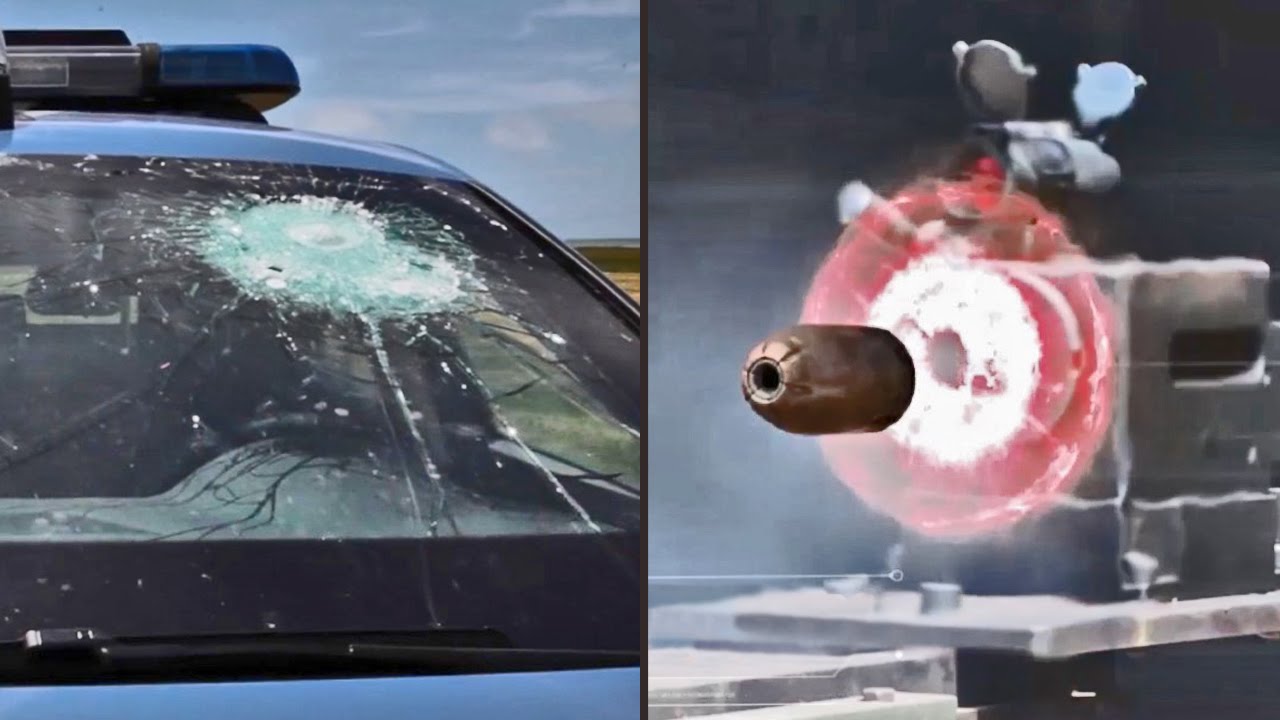 GUNSHOTS ON POLICE CAR BULLETPROOF TESTS ON THE ARMORED SEAT LEON