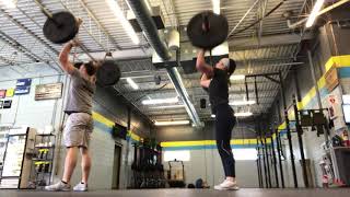 21-15-9 thrusters/burpees