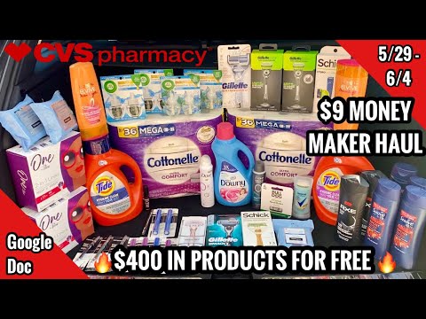 CVS Free & Cheap Couponing Deals & Haul | 5/29 – 6/4 | $9 MONEY MAKER HAUL | $400 Worth for FREE 🙌🏽