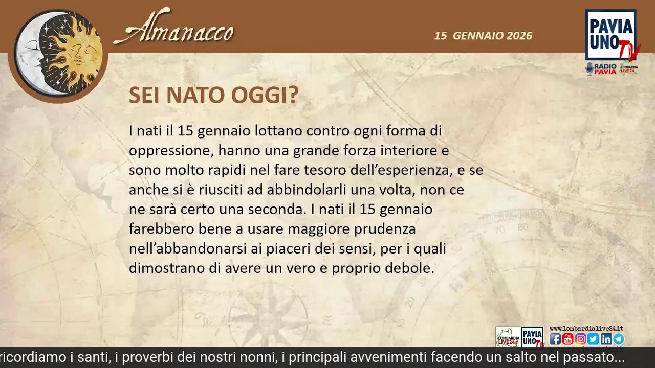 Almanacco - 15 Gennaio