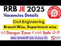 RRB JE VACANCY 2025 NOTIFICATION OUT।।2569 Total Post. Branch & Department wise Vacancy details.
