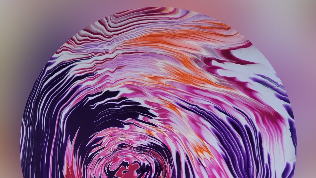 (332) ACRYLIC POURING - STRAIGHT POUR with 3 Section Split Cup on Round ...